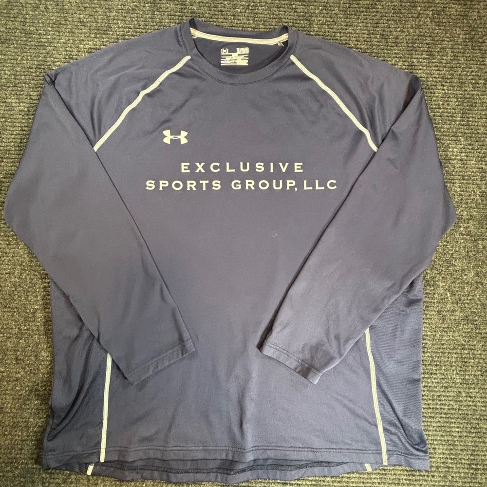 Under Armour ColdGear Mens XL Navy Blue Long Sleeve Exclusive Sports Group Shirt